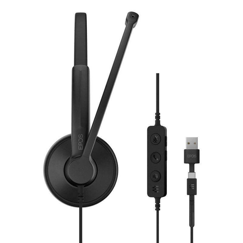 10. EPOS IMPACT 100 MS Stereo Wired On-Ear Headphones USB-C + USB-A