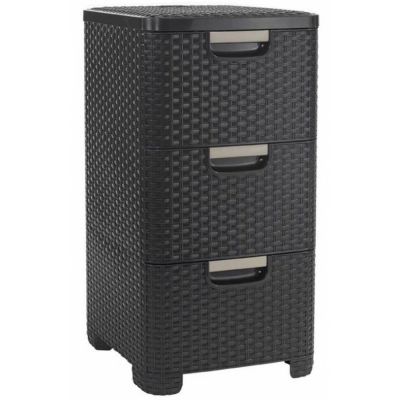 CURVER SHELVING UNIT WITH 3 DRAWERS 3x14L / DARK BROWN