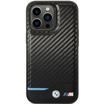 3. BMW Leather Carbon Case for iPhone 13 Pro Max - Black