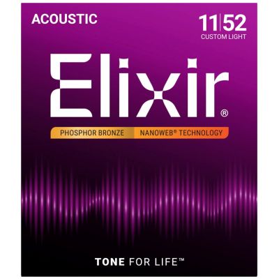 Elixir 16027 Phosphor Bronze Custom Light (11-52) NW - Acoustic Guitar Strings