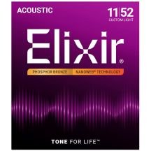 Elixir 16027 Phosphor Bronze Custom Light (11-52) NW - Acoustic Guitar Strings