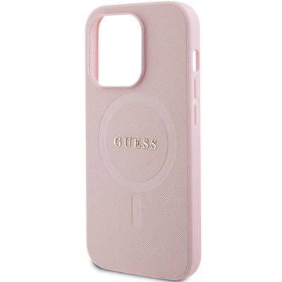 6. Guess GUHMP13LPSAHMCP case for iPhone 13 Pro / 13 - pink Saffiano MagSafe