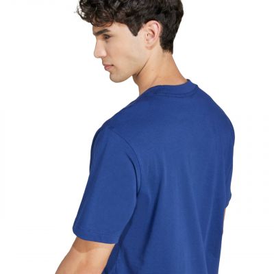 6. Men's adidas Essentials Small Logo Single Jersey T-shirt blue JF1093