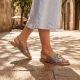 7. Women's flat sandals with pewter decoration S.Barski 61-6040