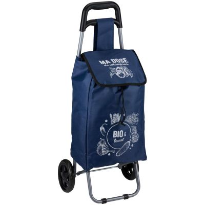 4. TROLLEY SHOPPING BAG ON WHEELS WITH FRAME 25L BLUE
