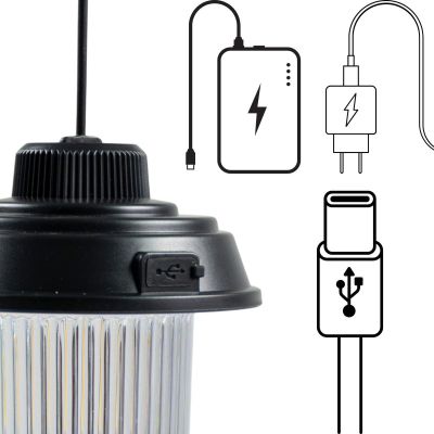 4. Flashlight Camping Lamp USB 3 Types of Light Redcliffs Black
