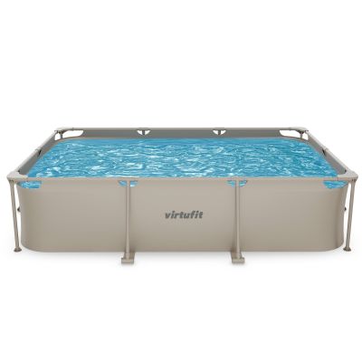 10. VIRTUFIT RECTANGULAR SWIMMING POOL 300 x 210 CM WITH FILTER PUMP BEIGE