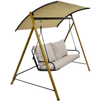 3. 2-PERSON GARDEN AND BALCONY SWING 194x136x173CM SAND
