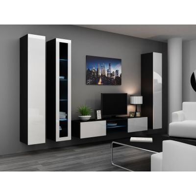 7. VIGO full display cabinet '180' 180/40/30 black/white half