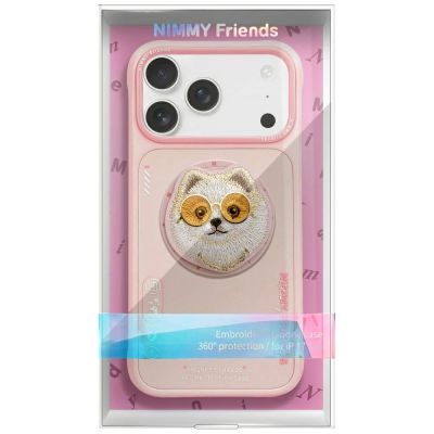 2. Nimmy Glasses Cool Dog MagSafe Case for iPhone 17 Pro Max - Pink