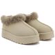 4. Women's beige Big Star snow boots with fur on the platform UU274204