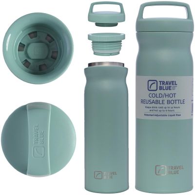 TRAVEL BLUE GREEN THERMAL BOTTLE