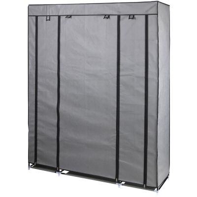 2. TEXTILE WARDROBE 175x133x43CM DARK GREY 28873