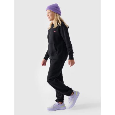 5. Girls' sweatshirt with hood, open, 4F Junior 4FJWMM00TSWSF1316-20S