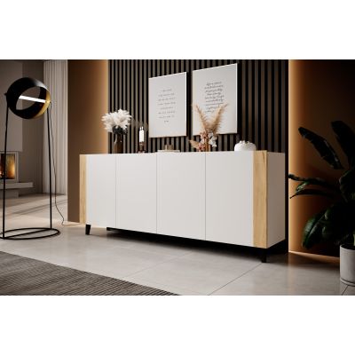 3. FARO chest of drawers 200x42x82 white matt + craft oak