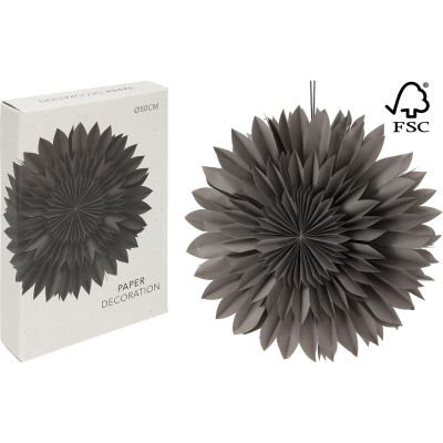 10. DECORATIVE HANGING PAPER STAR 3D 50CM GRAY