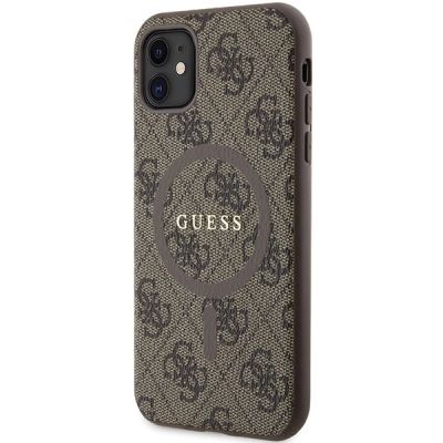 2. Guess GUHMN61G4GFRW iPhone 11 6.1" / Xr brown/brown hardcase 4G Collection Leather Metal Logo MagSafe