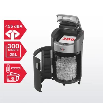 4. Rexel ShredMax AutoFeed+ 300X shredder, P4, 300 sheets, 25 l bin