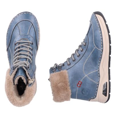 4. Women's insulated ankle boots, blue, Rieker 44530-14