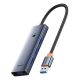 Baseus UltraJoy Series USB-A hub 4xUSB-A 3.0 1xUSB-C 5V - gray
