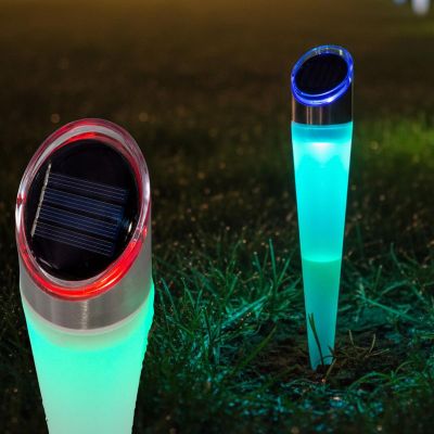6. SOLAR LAMP PATHWAY 4LED 2 COLORS 32.5CM