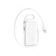 Joyroom JR-PR2 35W 10000mAh Power Bank with Retractable USB-C Cable and Built-in Lightning Cable - White