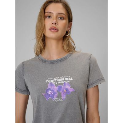 3. Women's regular printed T-shirt 4F 4FRSS26TTSHF4513-27S
