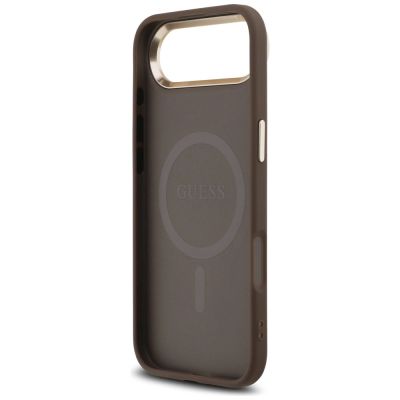 7. Guess 4G Triangle Logo MagSafe Case for iPhone Air Brown - Gold