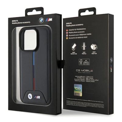 8. BMW Quilted Tricolor iPhone 15 Pro Case - Black