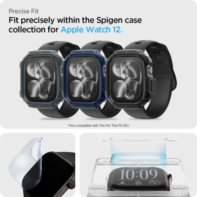 12. Spigen Elite Shield EZ Fit 2-Pack Hydrogel Film for Apple Watch 12 (42 mm)