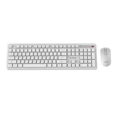2. GEMBIRD Slim Pro Business Wireless Keyboard and Mouse Set for Desk, White, RU Layout