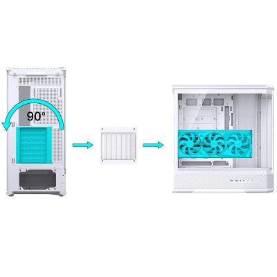 14. Jonsbo D400 PC Case, Midi Tower, ATX, Tempered Glass - White