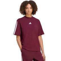Women's adidas Essentials 3-Stripes Boyfriend T-Shirt in Burgundy KF6287