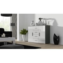 UNI chest of drawers gray/white gloss