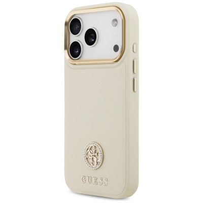 2. Guess Grained Strass Logo MagSafe case for iPhone 17 Pro - beige