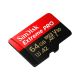 2. SanDisk EXTREME PRO 64GB 200/90MB/s MicroSDXC Memory Card A2 C10 V30 UHS-I U3