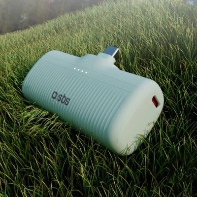 6. SBS EcoPower 5000 mAh 10W Powerbank with Built-in USB-C Port - Green