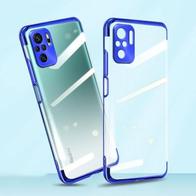 9. Clear Color Case Gel TPU Electroplating frame Cover for Xiaomi Redmi Note 10 5G / Poco M3 Pro black