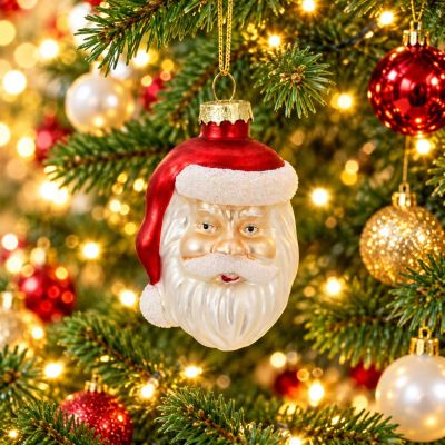 4. MOULDED GLASS BAUBLE SANTA CLAUS SASKA GIFT & DECOR