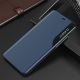 11. Eco Leather View Case elegant bookcase type case with kickstand for iPhone 13 Pro Max blue