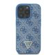 3. Guess Leather Metal Logo Strass Crossbody Case for iPhone 16 Pro - Blue