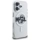 4. Karl Lagerfeld IML Glitter Karl & Choupette Sketch Logo MagSafe Case for iPhone 16 - Transparent