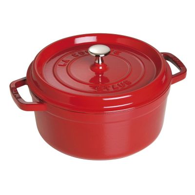 11. Staub Round Cast Iron Pot - 3.8 ltr, Red