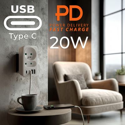 11. MACLEAN 2-Socket Power Outlet + 4x USB MCE249 F/W
