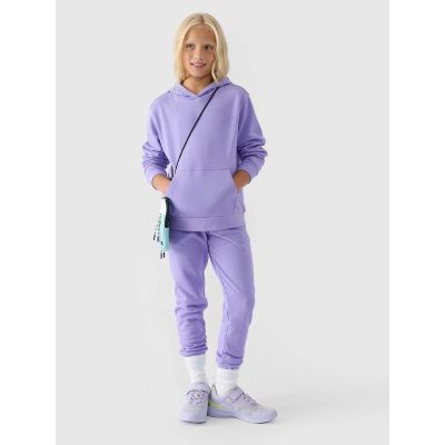 2. Girls' sweatshirt with hood, open, 4F Junior 4FJWMM00TSWSF1316-32S