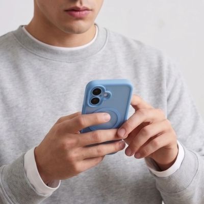 6. Tech-Protect MagPeak MagSafe CC Case for iPhone 17 – Matte Blue