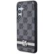 3. DKNY Leather Checkered Mono Pattern & Printed Stripes case for Samsung Galaxy S24+ - black