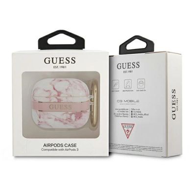 3. Guess GUA3HCHMAP AirPods 3 cover pink/pink Marble Strap Collection