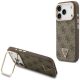 Guess 4G PU Triangle Logo & Stand Camera MagSafe Case for iPhone 18 Pro / 17 Pro – brown