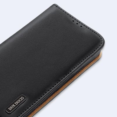 13. Dux Ducis Hivo Leather Flip Cover Genuine Leather Wallet For Cards And Documents Samsung Galaxy S22 + (S22 Plus) Black